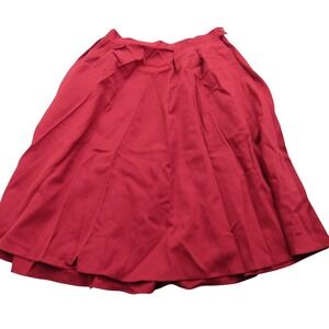 Vintage Toffs 100 Percent Wool Pleated Midi Skirt Size  7/8   Red